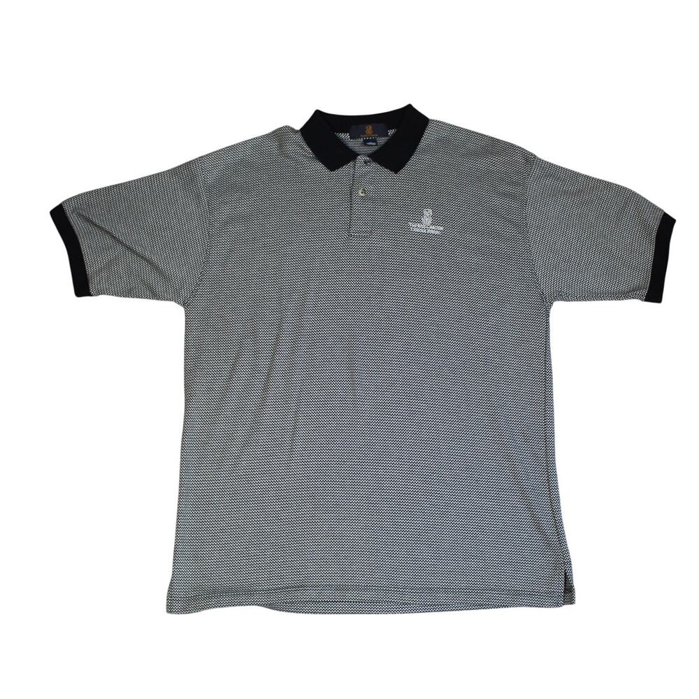 Ritz Carlton Polo Shirt Mens XL Black White Golf Resort Vacation Preppy Cotton - Picture 1 of 7